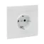 Валенсия розетка 1-местная с/з 16А белая с защ. штор.
