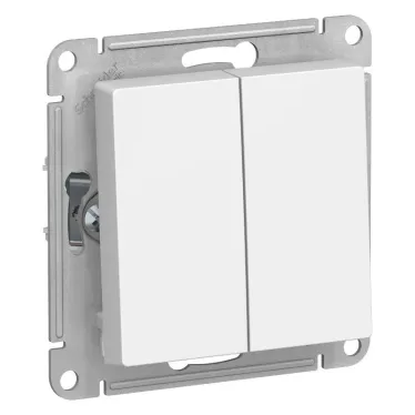 Переключатель двухклавишный ATLASDESIGN схема 6 10АХ механизм белый