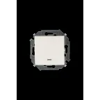 Выключатель одноклавишный, с подсветкой, 16А 250В, винтовой зажим, слоновая кость