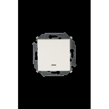 Выключатель одноклавишный, с подсветкой, 16А 250В, винтовой зажим, слоновая кость