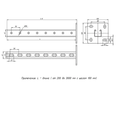 STRUT-стойка 41х41мм, основание 1100мм