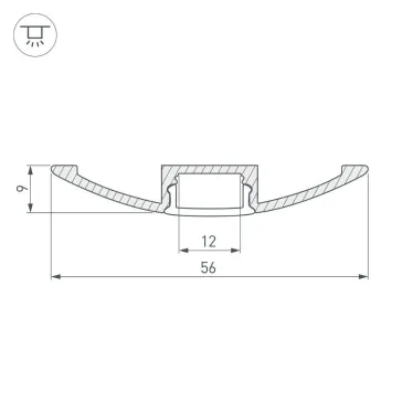 Профиль ARH-FLAT-2000 ANOD (ARL, Алюминий)