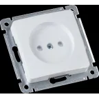 MASTER Розетка одноместная со шторками, скрытой установки, в рамку, белый