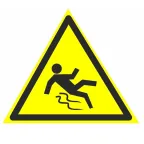 Знак W 28 ''Осторожно. Скользко'' 200х200х200 мм, пластик ГОСТ Р 12.4.026-2001