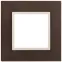 Рамка на 1 пост, стекло, Эра Elegance, мокко+сл.кость, 14-5101-31