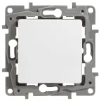 Выключатель одноклавишный, с подсветкой, безвинтовые зажимы 10АХ, белый