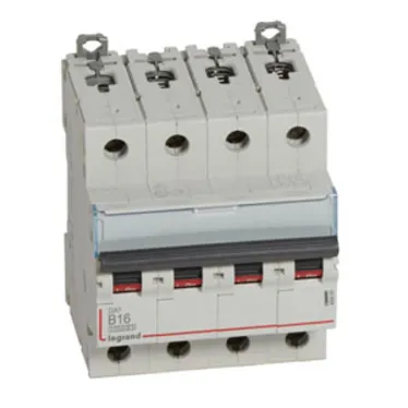 Выключатель автоматический четырехполюсный 16А B DX3 10kА/16kА