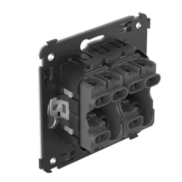 Avanti Выключатель двухклавишный в стену, Черный квадрат