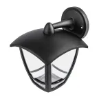 Светильник садово-парковый 4гран черный настенный вниз E27 IP44(У1) НБУ 07-40-002 Дели 2 (8/96)