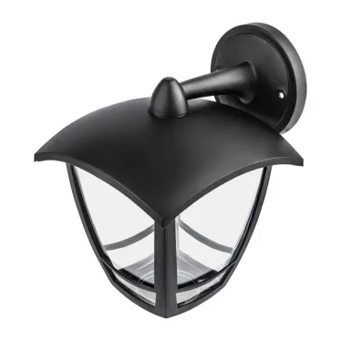 Светильник садово-парковый 4гран черный настенный вниз E27 IP44(У1) НБУ 07-40-002 Дели 2 (8/96)