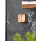 Выключатель двухклавишный ОП Минск 10А светлое дерево