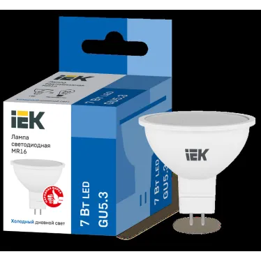 Лампа светодиодная MR16 софит 7Вт 230В 6500К GU5.3 IEK