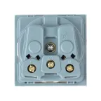 Розетка 45х45 (2 модуля), с заземлением, белая, пря мая