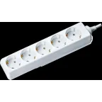 Удлинитель бытовой 5 розеток шнур 3м с заземлением 16А ПВС 3х1