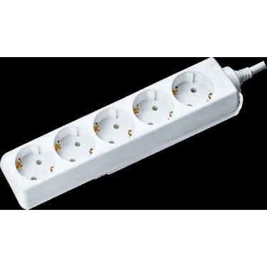 Удлинитель бытовой 5 розеток шнур 3м с заземлением 16А ПВС 3х1