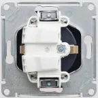 GLOSSA Розетка с заземлением шоколад в рамку