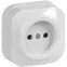 GLORY Розетка одноместная наружная без заземления белая