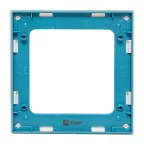 Стокгольм Рамка 1-местная белая с линией цвета синий