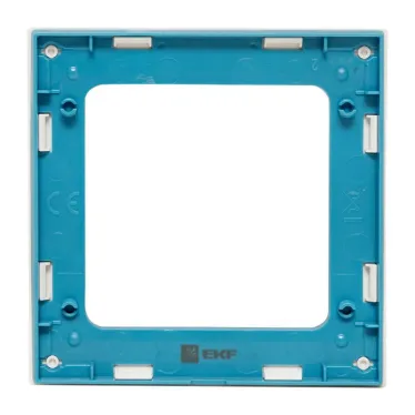 Стокгольм Рамка 1-местная белая с линией цвета синий