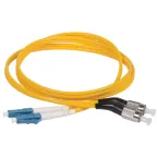 Патч-корд оптический переходной (шнур коммутационный) для одномодового кабеля (SM) 9/125 (OS2) FC/UPC-LC/UPC двойного исполнения (Duplex) LSZH 1м