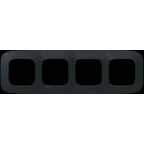 Valena ALLURE Рамка 4 поста матовый черный универсальная