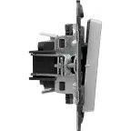 Valena LIFE Выключатель двухклавишный 10А 250В с лицевой панелью Безвинтовые зажимы Алюминий