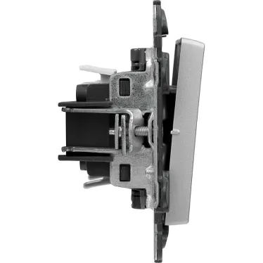 Valena LIFE Выключатель двухклавишный 10А 250В с лицевой панелью Безвинтовые зажимы Алюминий