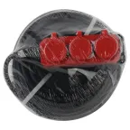 Удлинитель силовой UK-3e-3x1,5-50m-IP44(KG) с заземлением 3 розетки каучук 50м КГ 3х1,5мм2 IP44