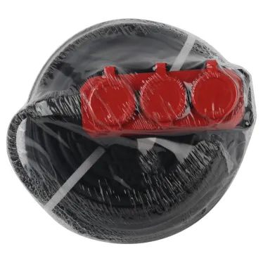 Удлинитель силовой UK-3e-3x1,5-50m-IP44(KG) с заземлением 3 розетки каучук 50м КГ 3х1,5мм2 IP44