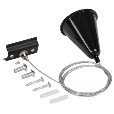 LIGHTING Комплект подвеса для шинопровода с тросом 1,5м черный IEK