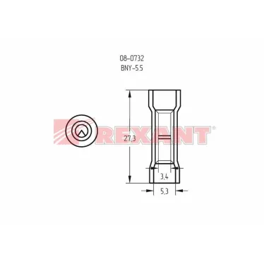 Гильза соединительная изолир L-27.3 мм нейлон 4-6 кв мм (ГСИ(н) 6.0 ГСИ-н 4,0-6,0), REXANT