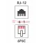 Телефонный разъем RJ-12(6P6C),