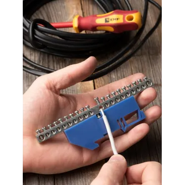 Шина нулевая N 63.20 (DIN изолятор) никель