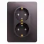 GLOSSA розетка двойная с заземлением со шторками в сборе сиреневый туман