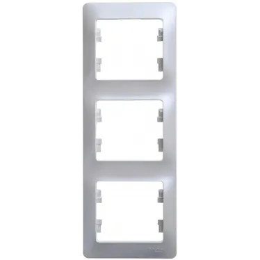 GLOSSA Рамка 3 поста вертикальная перламутр