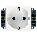 Mosaic Розетка с заземлением со шторками белая