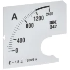 Шкала сменная для амперметра Э47 1200/5А класс точности 1,5 72х72мм