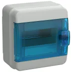 Корпус пластиковый навесной на 6 модулей КМПн-6 IP65 TEKFOR синяя прозрачная дверь