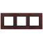 Рамка на 3 поста, стекло, Эра Elegance, бордо+антр, 14-5103-25