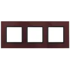 Рамка на 3 поста, стекло, Эра Elegance, бордо+антр, 14-5103-25