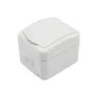 Розетка одноместная (керамика) Mini OG IP54, с заземлением, о/у, белая