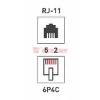 Розетка телефонная внешняя 1 порт UTP RJ-14 (6P4C) CAT 3,