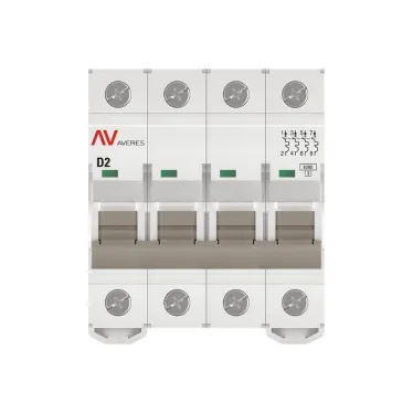 Выключатель автоматический AV-6 4P 2A (D) 6kA AVERES