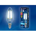 Лампа светодиодная LED 6вт 200-250В свеча прозрачное 500Лм Е14 4000К Sky филамент