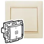 Выключатель двухполюсный индикация Valena 10 AX 250В АС слоновая кость
