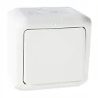 Quteo Переключатель одноклавишный наружный IP44 белый 10А