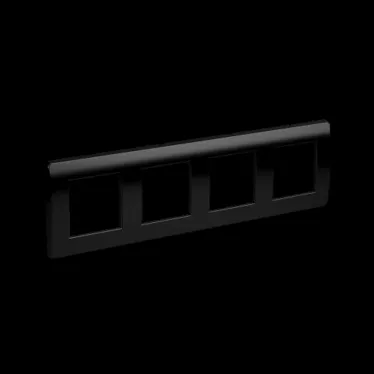 Рамка 4 поста на 2+2+2+2 модуля черная RAL7016