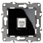 Розетка телефонная RJ11, Эра12, чёрный, 12-3105-06