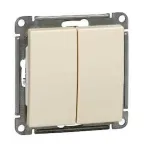 W59 Выключатель двухклавишный, 10АХ, механизм, слоновая кость