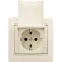 VALENA Розетка с заземлением с крышкой в рамку слоновая кость